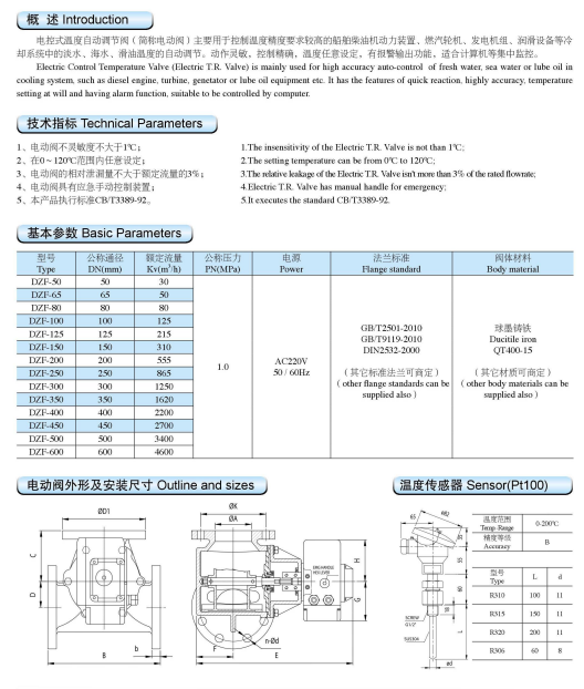 三通電動溫度調節閥